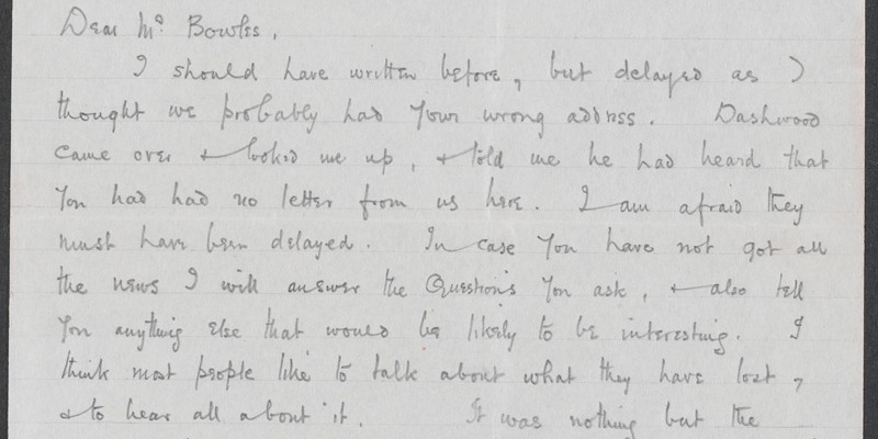 A letter written by Alan’s school friend Walter Scobell to Alan’s mother