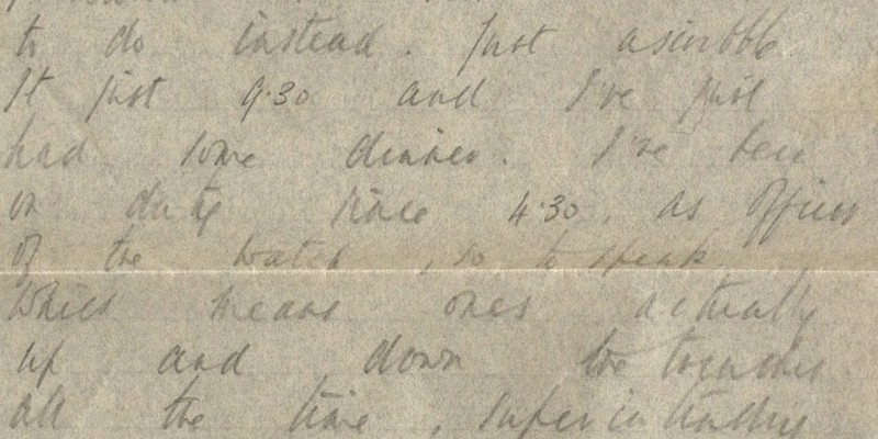 A letter from Alan Bowles to his mother, explaining his daily routine in the trenches