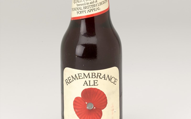 Bottle of Remembrance Ale, brewed in aid of the Royal British Legion Poppy appeal, c1994