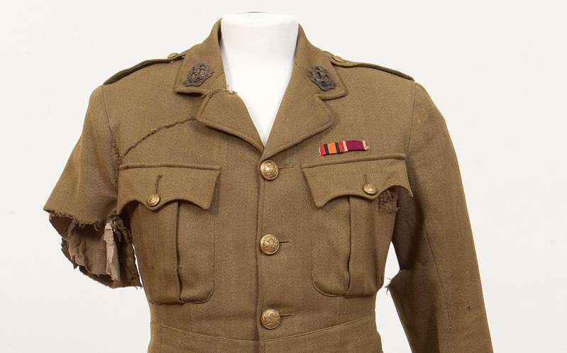 Service tunic worn by Captain George Johnson, 2nd Battalion, The Duke of Cambridge's Own (Middlesex Regiment) on 1 July 1916