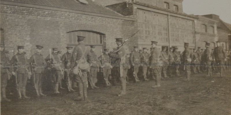 Photograph by Maurice Asprey: Soldiers of 1st Battalion, The Buffs (East Kent Regiment), 1915
