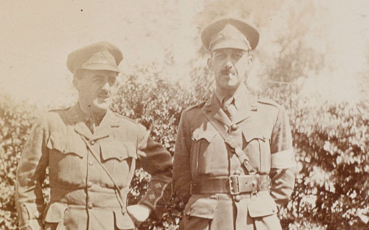 Lieutenant-Colonel Howard Dent (right) with a colleague, 1915