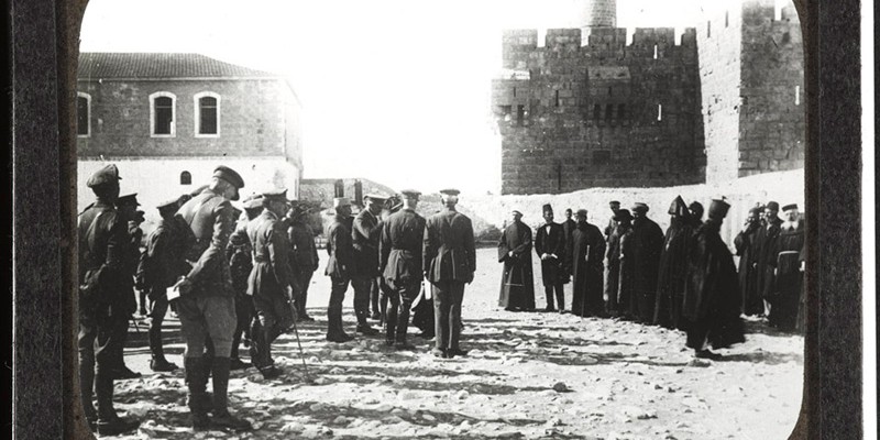General Sir Edmund Allenby receiving the notables of Jerusalem, 1917