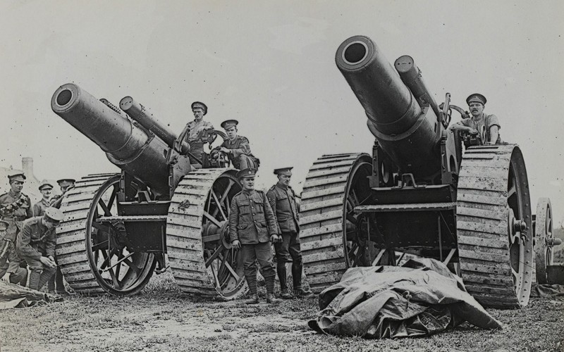 8-inch howitzers at La Houssoye on the Somme, August 1916