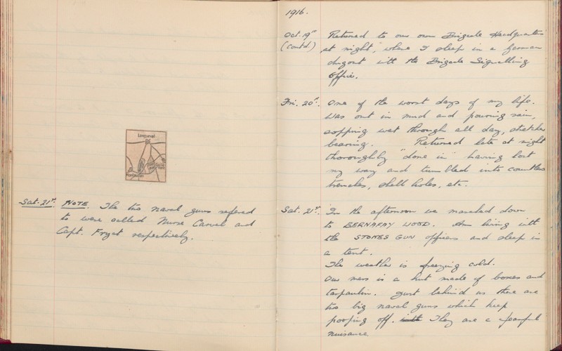Diary for 1916 by Second Lieutenant Eric Hall, 2nd Battalion The Hampshire Regiment