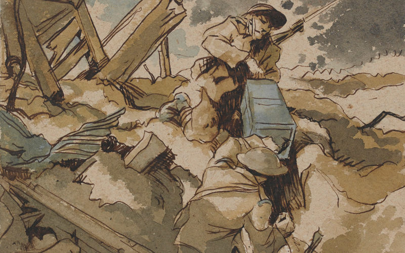 ‘Bringing up ammunition - Arras, 1917’, by RB Talbot Kelly