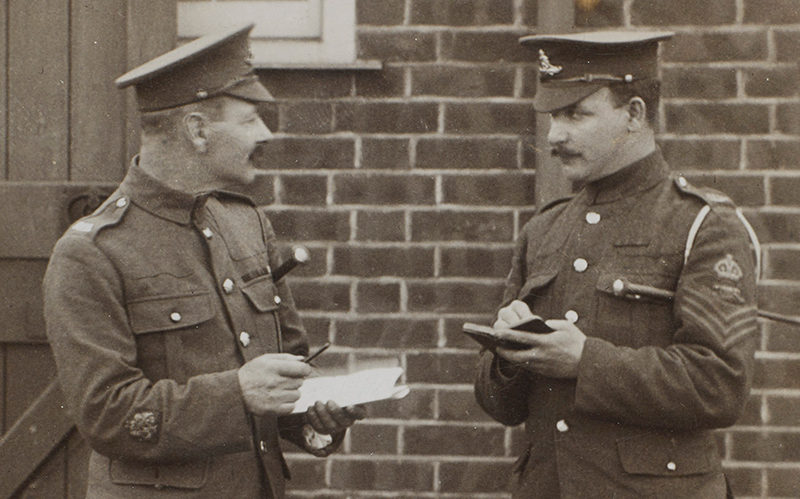 Battery Quartermaster Sergeant Samuel Pye and a colleague, c1916