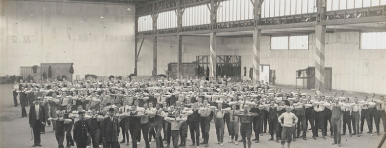Troops practice drill at a UK training camp