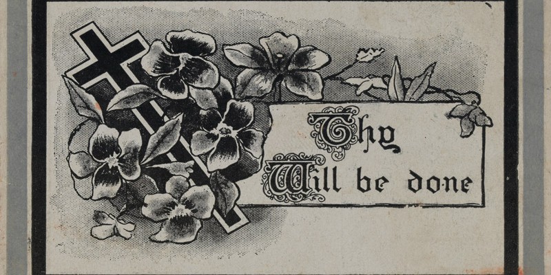Memoriam card for the memorial of the Unknown Warrior who was to be interred in Westminster Abbey, 11 November 1920
