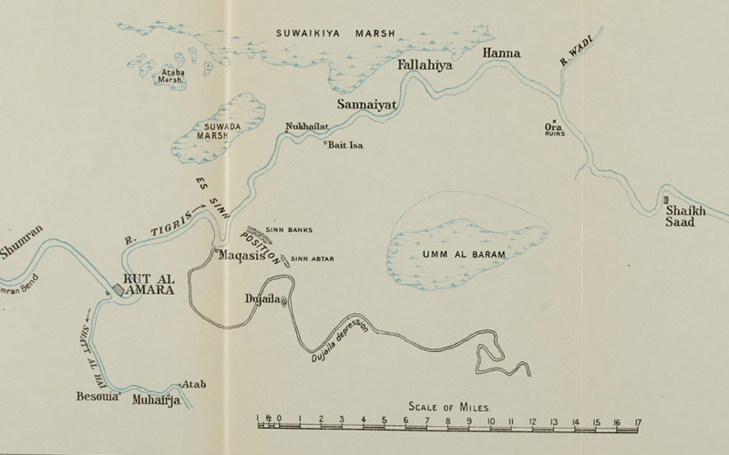 Map of the River Tigris between Kut and Shaik Saad