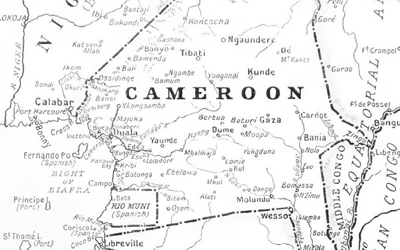 Map of Cameroon, c1914