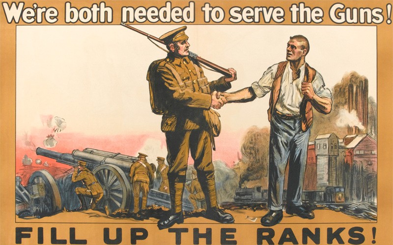 'We're both needed to serve the Guns!', 1915