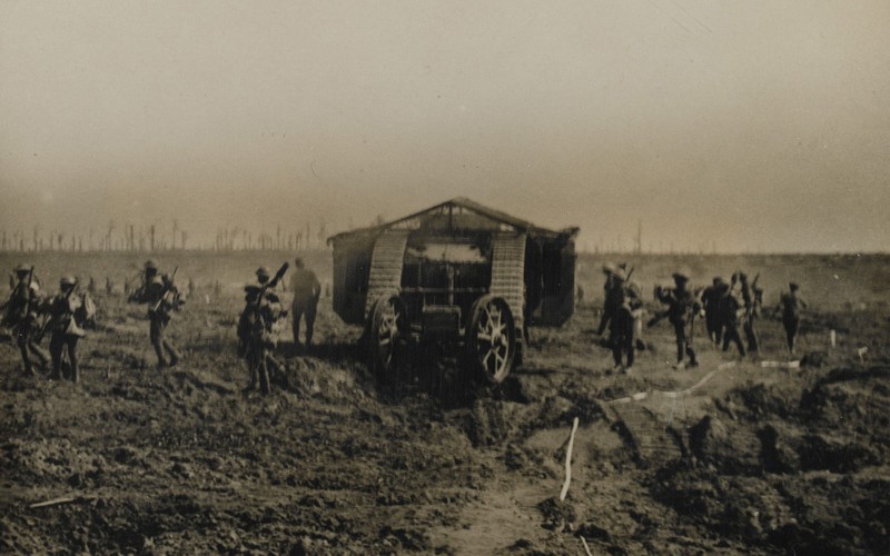 Mark I Tank and infantry, 1916