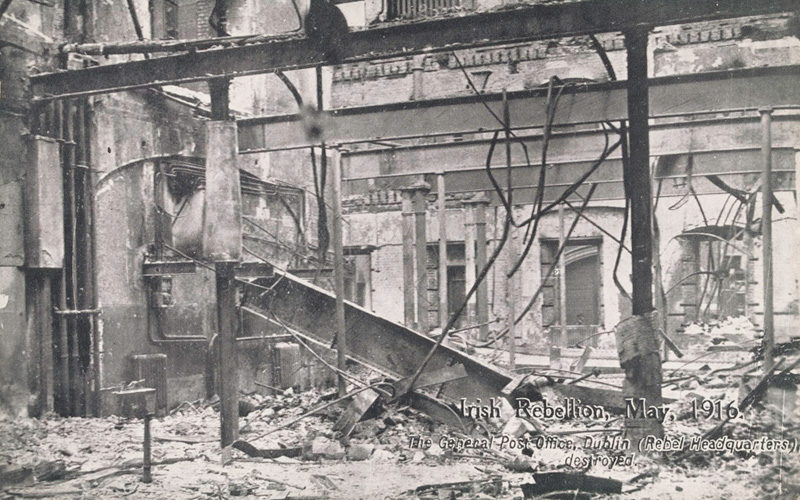 The General Post Office, Dublin, (Rebel Headquarters) destroyed