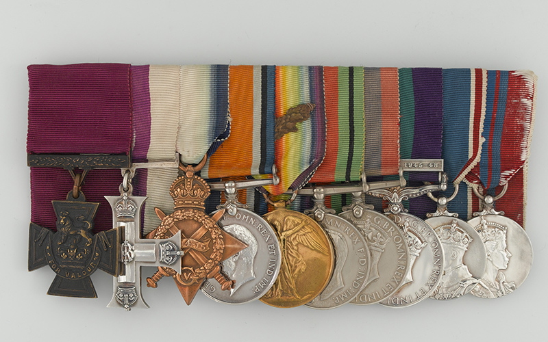 Victoria Cross and medals awarded to Acting Captain (later Brigadier) Alfred Toye, 1914-53